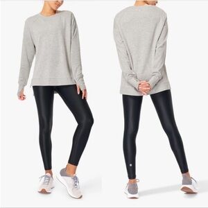 Sweaty Betty After Class Pullover Sweatshirt Light Heathered Gray Oversized